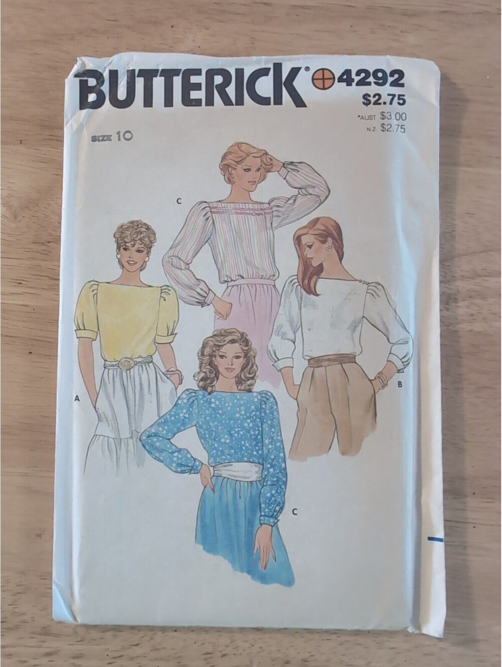 Vintage Butterick Pattern 4292 Miss Size 1 Pullover Blouse Uncut 1980's